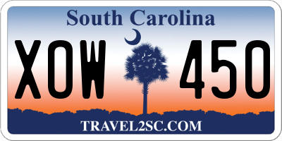 SC license plate XOW450