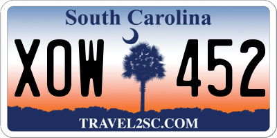 SC license plate XOW452