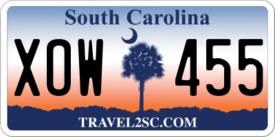 SC license plate XOW455