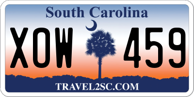 SC license plate XOW459