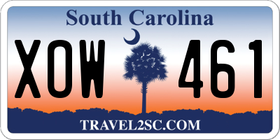SC license plate XOW461