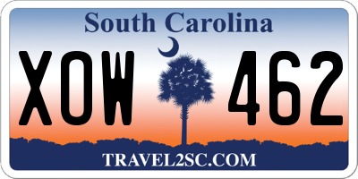SC license plate XOW462