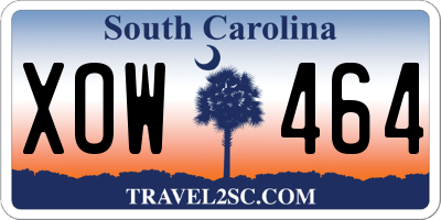 SC license plate XOW464