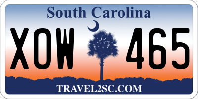 SC license plate XOW465