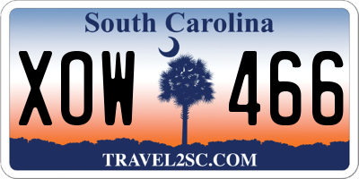 SC license plate XOW466