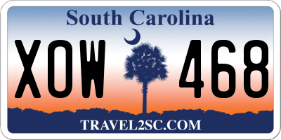 SC license plate XOW468