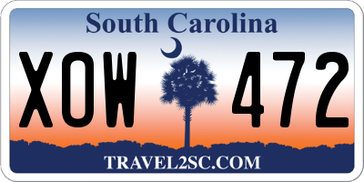 SC license plate XOW472