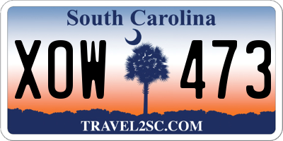 SC license plate XOW473