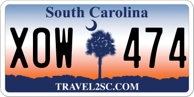 SC license plate XOW474