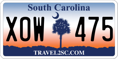 SC license plate XOW475