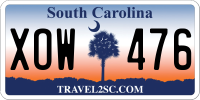 SC license plate XOW476
