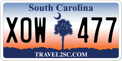 SC license plate XOW477