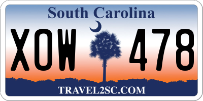 SC license plate XOW478