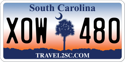 SC license plate XOW480