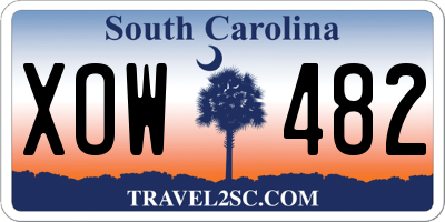 SC license plate XOW482