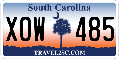 SC license plate XOW485