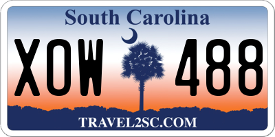 SC license plate XOW488