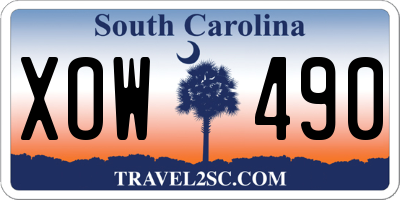 SC license plate XOW490