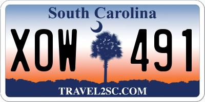 SC license plate XOW491