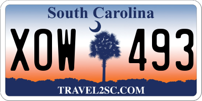 SC license plate XOW493