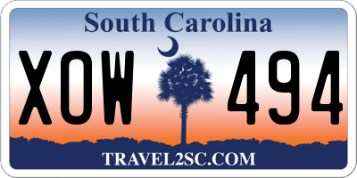 SC license plate XOW494