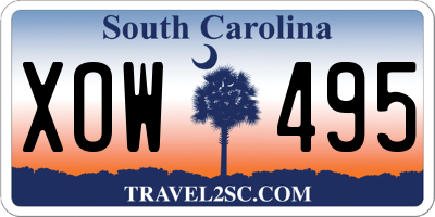 SC license plate XOW495