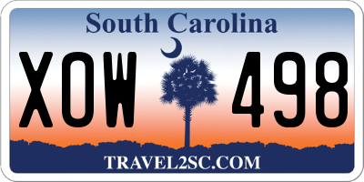 SC license plate XOW498
