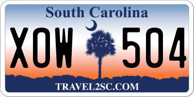 SC license plate XOW504