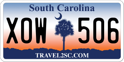SC license plate XOW506