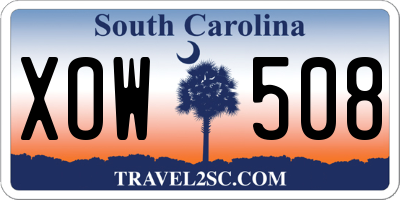 SC license plate XOW508