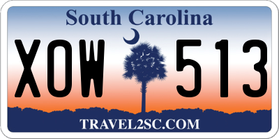 SC license plate XOW513