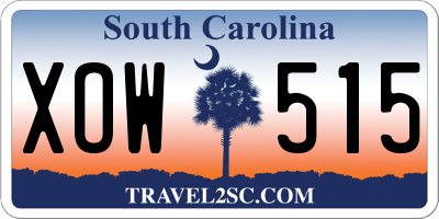 SC license plate XOW515