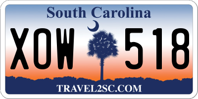 SC license plate XOW518
