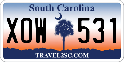 SC license plate XOW531
