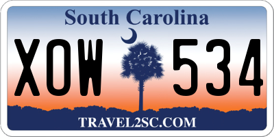 SC license plate XOW534