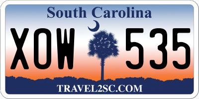 SC license plate XOW535