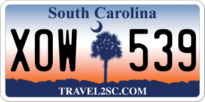 SC license plate XOW539
