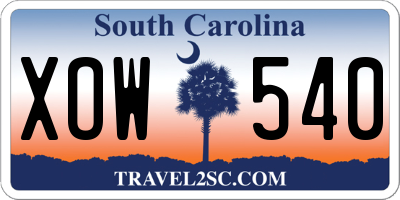 SC license plate XOW540