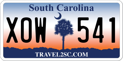 SC license plate XOW541