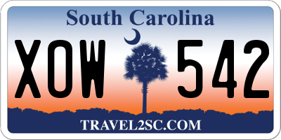 SC license plate XOW542