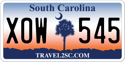SC license plate XOW545