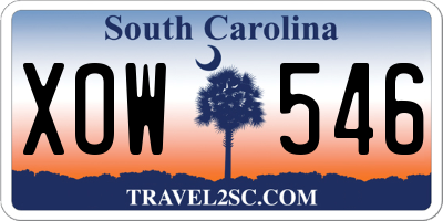 SC license plate XOW546