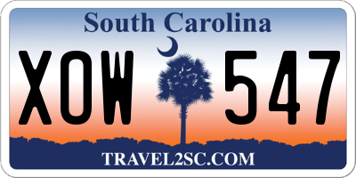SC license plate XOW547