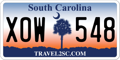 SC license plate XOW548