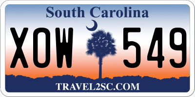 SC license plate XOW549