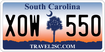 SC license plate XOW550