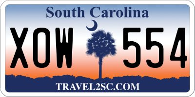 SC license plate XOW554