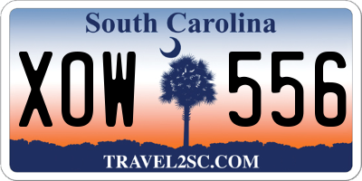 SC license plate XOW556