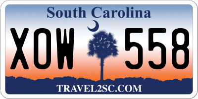 SC license plate XOW558
