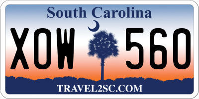 SC license plate XOW560